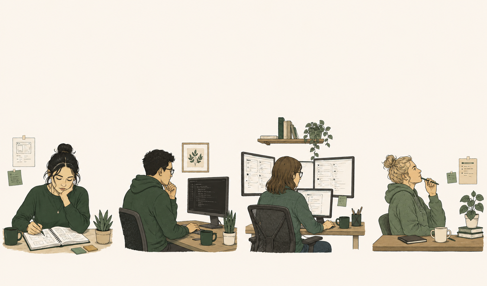Four developers, four working styles, one quiet conversation about AI coding tools